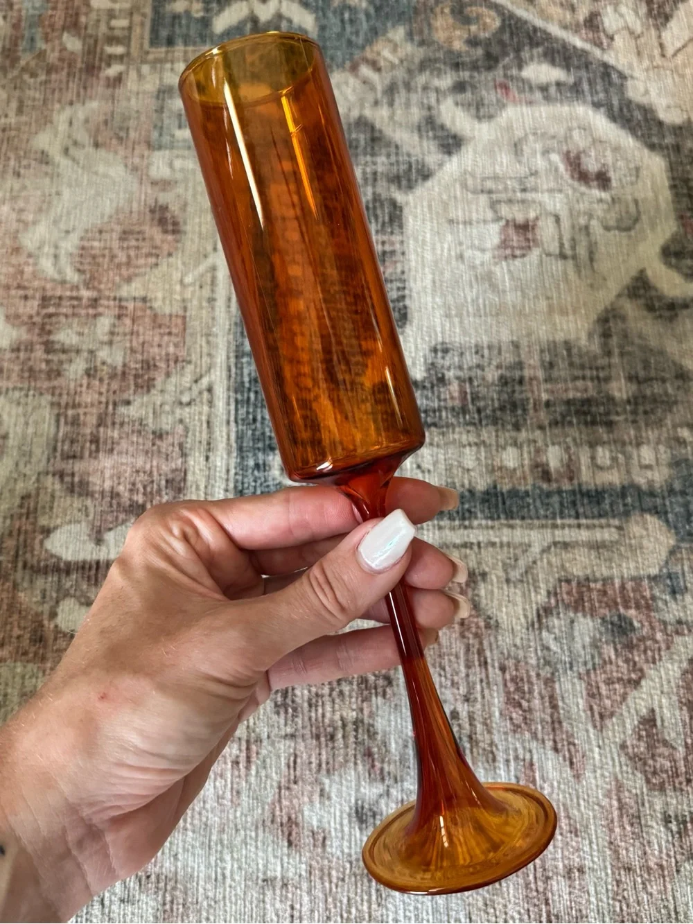 Amber Tall Stem Champagne Flutes - Set of 6